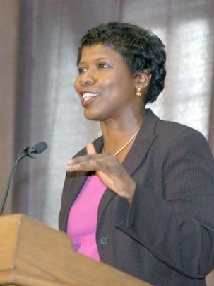 PBS political journalist Gwen Ifill delivers the keynote address at the 31st annual MIT breakfast to celebrate the life of Dr. Martin Luther King Jr.