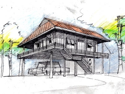 MIT's Special Interest Group in Urban Settlement has developed a modular unit house that accommodates different family sizes, is tailored to bayou culture and stands on flood-resistant stilts.