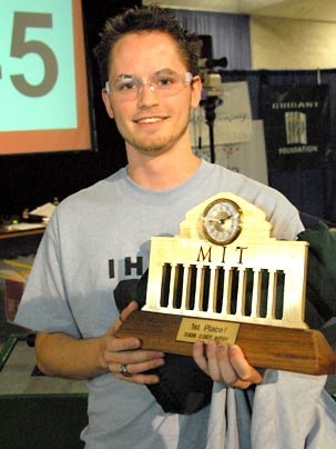Sophomore Gregory Schroll, winner of this year's 2.007 contest, attributed his victory to driving practice and mastering CAD software.