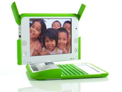 Model of One Laptop Per Child computer. MIT Media Lab co-founder Nicholas Negroponte gave a talk Oct. 19 on the inexpensive laptop he hopes to make available to children in developing countries.