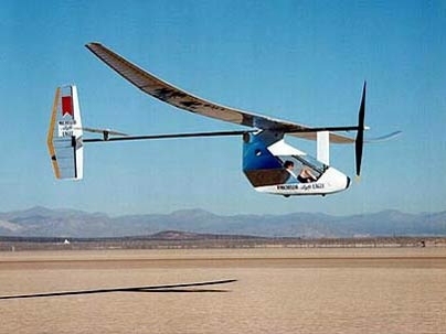 MIT Professor Mark Drela designed Daedalus, shown here, a lightweight aircraft that set the world distance record for human-powered flight.