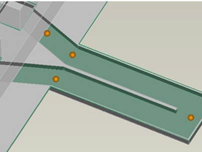 MIT researchers have developed a tiny chip that can be used to weigh single cells or particles. As particles flow through the device, the frequency of vibration of the cantilever (green) is slightly altered, allowing the mass of the particles to be calculated.