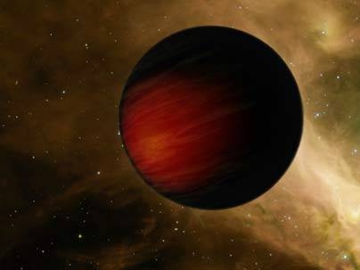 This artist's concept illustrates the hottest planet yet observed in the universe. The scorching ball of gas, a "hot Jupiter" called HD 149026b, is a sweltering 3,700 degrees Fahrenheit (2,040 degrees Celsius) -- about 3 times hotter than the rocky surface of Venus, the hottest planet in our solar system.