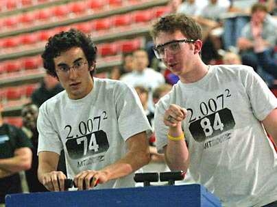 David Sanchez, left, keeps his eyes on the road as Mario Bollini points to dangers ahead on the 2.007 contest table. Sanchez came in second. <a onclick="MM_openBrWindow('2007_1-enlarged.html','','width=509, height=583')">
<span onmouseover="this.className='cursorChange';">Open image gallery</span>
</a>
<noscript> <a href="2007_1-enlarged.html">
<em>(no JavaScript)</em>
</a>
</noscript>