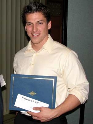CEE graduate student Sean Homem received the Trond Kaalstad (Class of 1957) Graduate Award for his work with the Steel Bridge Team.