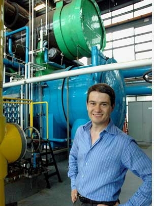 Stephen Ansolabehere in MIT's Power Plant Facility