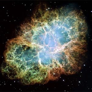 In one of the first significant scientific findings from the effort to detect gravitational waves, the team operating the Laser Interferometer Gravity-wave Observatory (LIGO) has reported that the pulsar at the center of the Crab Nebula must have an extremely smooth surface. Here the Crab Nebula is shown in a composite image taken by the Hubble Space Telescope.