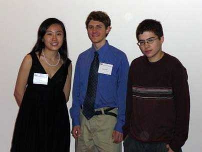 Sophomore Achievement Award winners: Fan Liu, Michael Blaisse, Sid Creutz