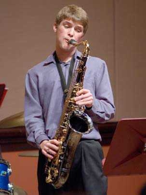 Collin Johnson, tenor saxophone, winner of a Gregory Tucker Memorial Prize.