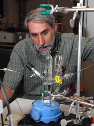 Daniel G. Nocera, the Henry Dreyfus Professor of Energy at MIT, has developed a simple method to split water molecules and produce oxygen gas, a discovery that paves the way for large-scale use of solar power.