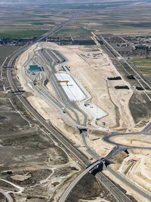 An aerial shot of part of the Plataforma LogÃ­stica de Zaragoza (PLAZA), the largest logistics park in Europe, which was designed through a partnership with MIT. TheÂ Zaragoza Logistics Center, aÂ new research institute established through the partnership with MIT, is also based in the middle of the logistics park.Â 
