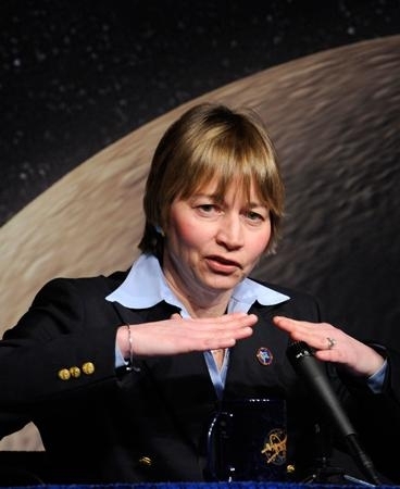 Zuber addresses a Jan. 30 NASA press conference in Washington in which results from the first mission to visit the planet Mercury in 30 years were unveiled.