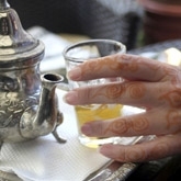 In a teashop 