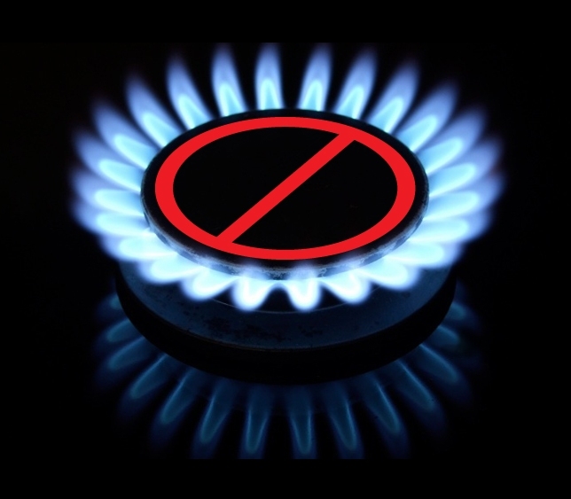 flames on a gas burner