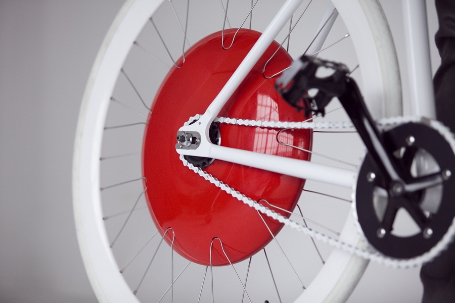 A close-up of the Copenhagen Wheel, from MIT's SENSEable City Lab.