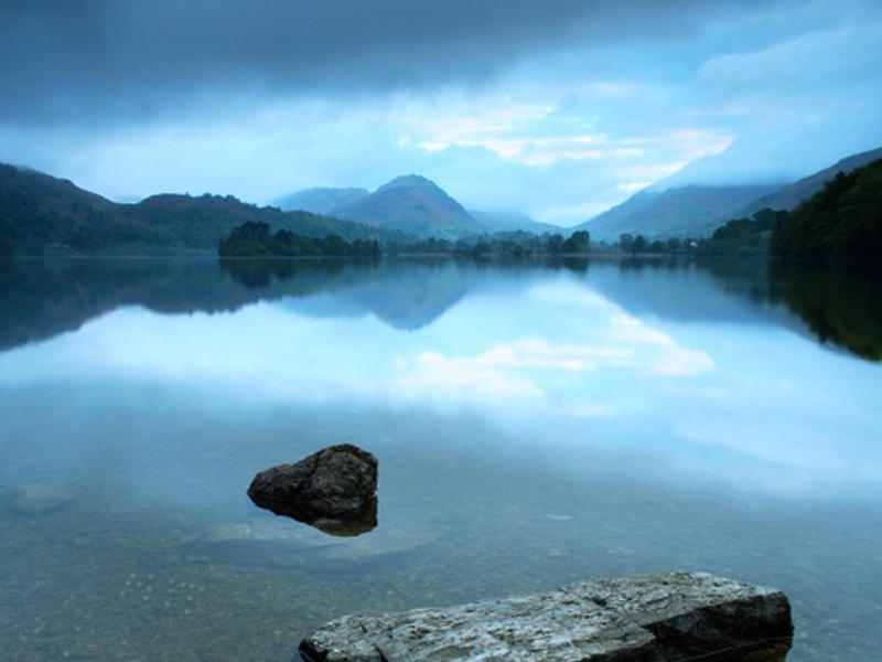 The sun rises in England's Lake District.