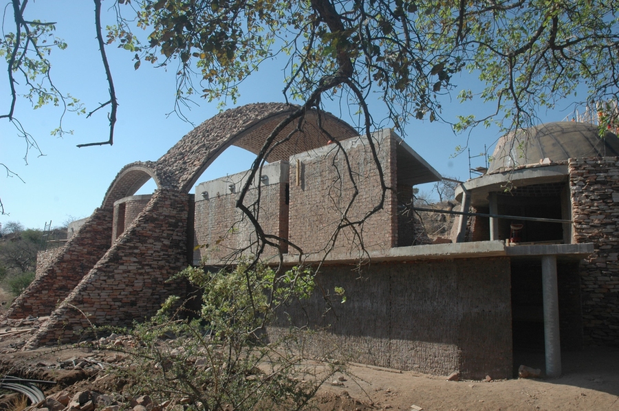 The vault over the restaurant at the Mapungubwe Interpretation Center's reception area.