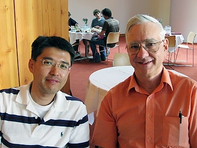 Former postdoctoral fellow Young-Jin Lee, left, and David E. Pritchard, the Cecil and Ida Green Professor of Physics