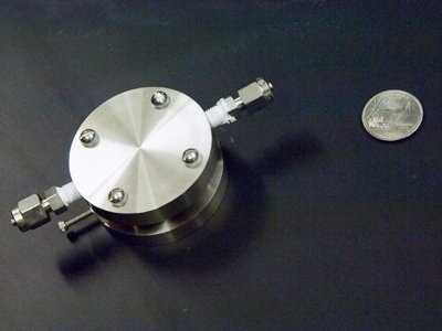 Test battery has inlet and outlet on the sides to provide a flow of air, providing oxygen for the battery’s operation.