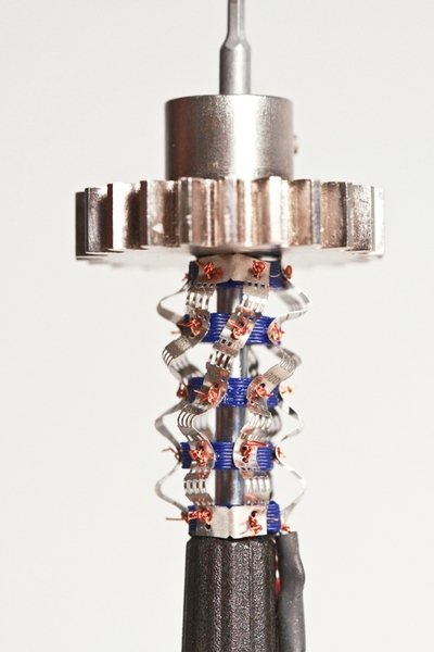 Unencumbered, the actuator expands by roughly 60 percent of its original size. Conventional shape-memory actuators that don’t use springs can expand by roughly 3 percent their original size.