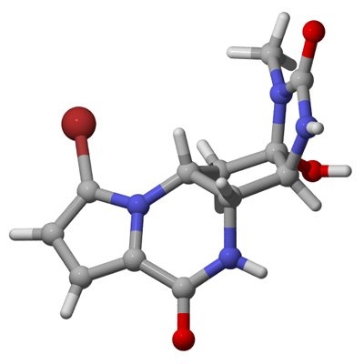 The chemical makeup of agelastatin A.