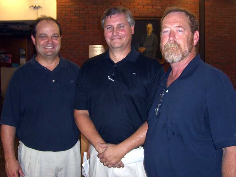 Key members of the summer renewal projects from the Division of Student Life, from left to right: Phil Hatchouel, manager of renovation and construction, Housing; Chris Nolan, assistant director, renovations and construction, Housing; Bob Ramsey, MacGregor House manager.