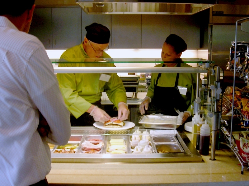 Stations around the Marketplace include a deli for made-to-order sandwiches and panini.