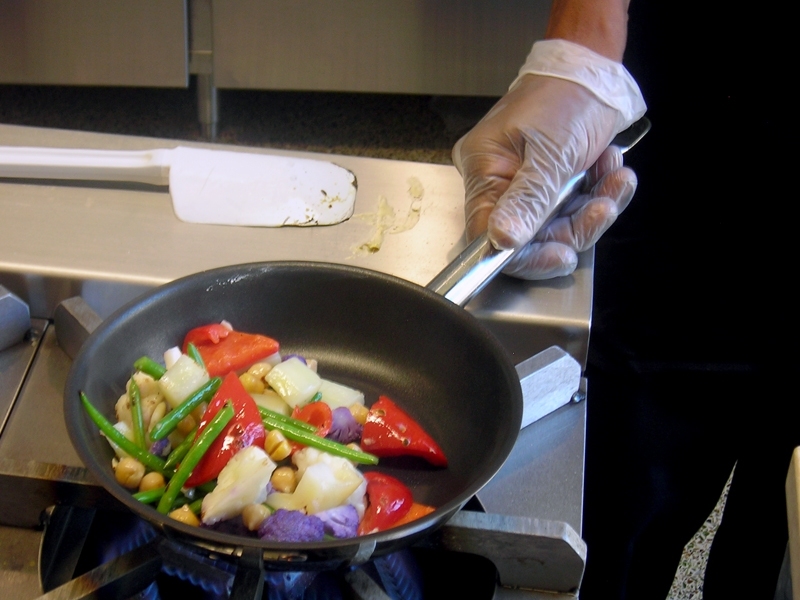 Diners may select prepared traditional or international entrees, or build a stir fry of their own choosing.
