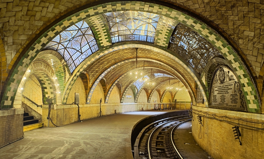 The sweeping terminus of New York’s first subway line features intricate Guastavino vaulting.