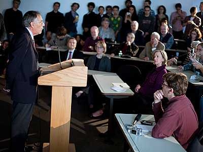 Diamond speaks during a press conference on Monday.