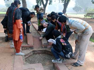 Wescoat performs research at historic waterworks and gardens of Delhi, India.