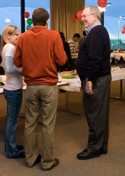 Housemaster Merritt Roe Smith enjoys the opportunity to catch up with alumni and students. 