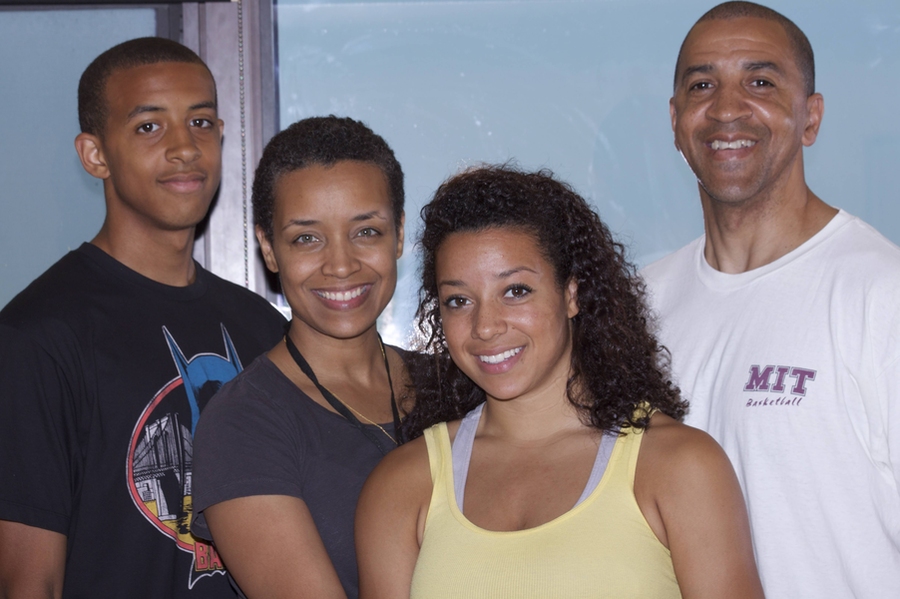 The Anderson family, from left to right: Paul, a freshman at UMass; Dawn; Skyy, a junior at the University of Maryland; and Larry.