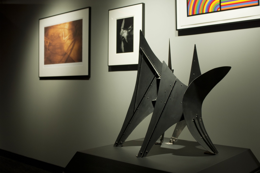 A scale model of Calder's La Grande Voile. This iconic piece of public art can be found on the MIT campus in McDermott Court, near the tall Green Building (Building 54).