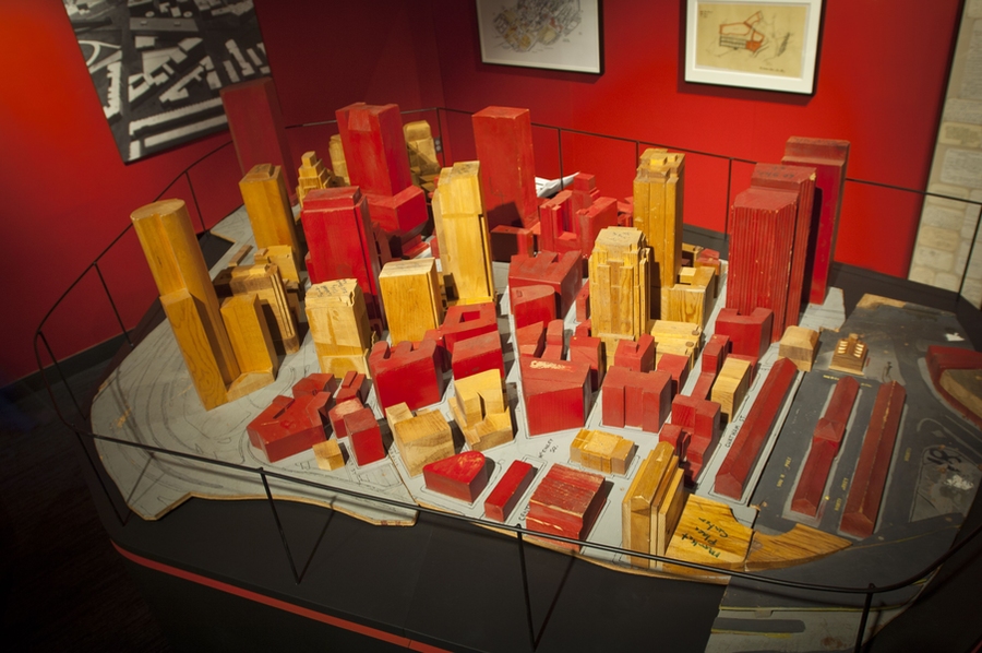 Boston wind tunnel studies: In the 1970s and 1980s, Frank Durgin conducted several wind tunnel studies of Boston buildings, including a 1973 investigation of the John Hancock Tower’s window failure. This model is of part of the city of Boston.