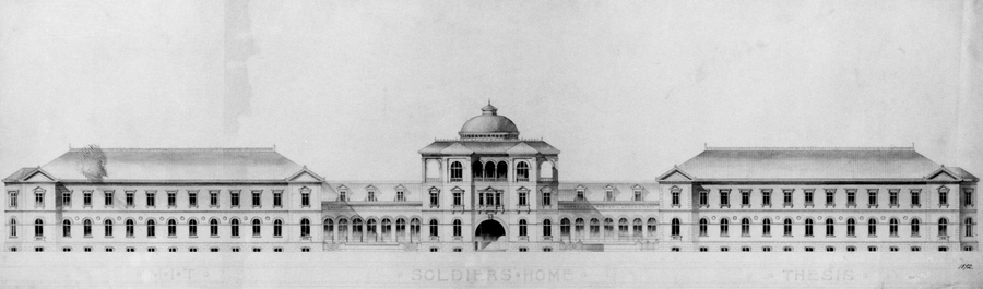The 'Soldiers’ Home' seen at ground level.
