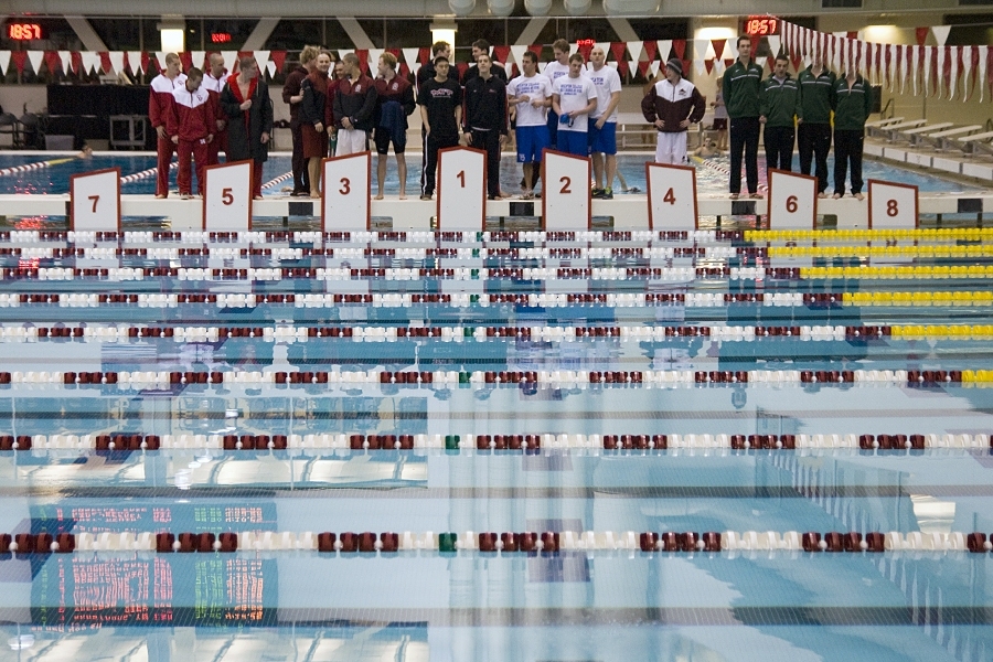 Throughout the meet, individuals and team were acknowledged for their performance, lining up to receive recognition by their order of finish.
