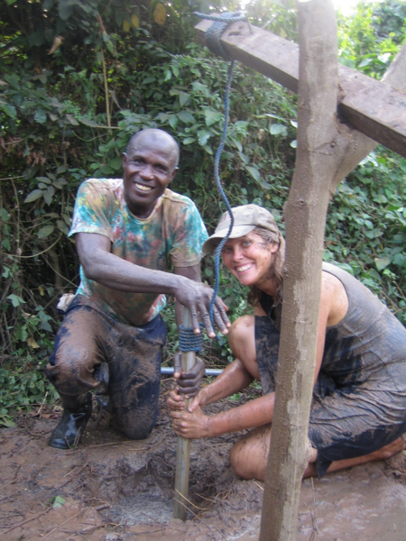 Amy Smith drilling wells in Ghana