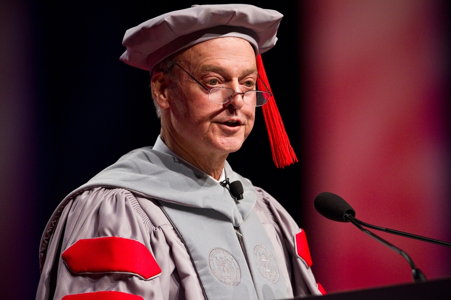 MIT Corporation Chairman John Reed opened Convocation, welcoming the thousands of members of MIT's extended family.