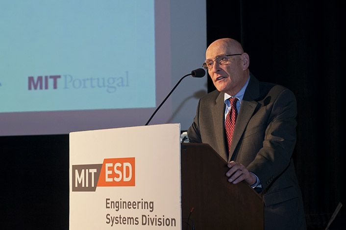 Joseph Sussman welcomes the audience to the symposium held in honor of Roos.