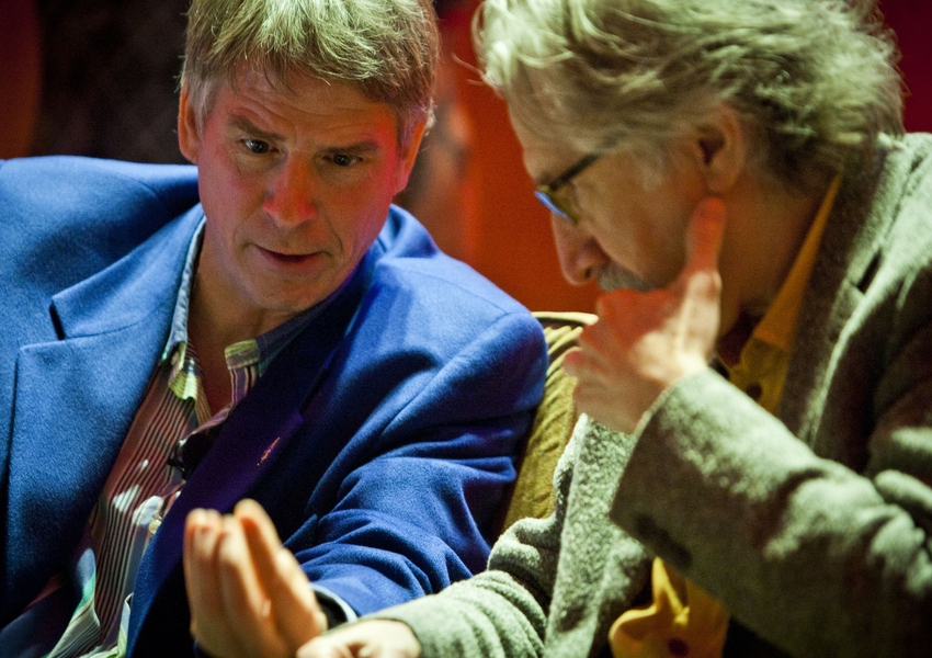 The 'Consciousness and Intelligence' panel featured a spirited debate between Christoph Koch, left, and Ned Block.