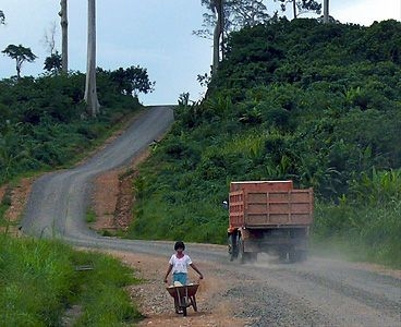 Many roads in rural Indonesia are built using informal local taxes.