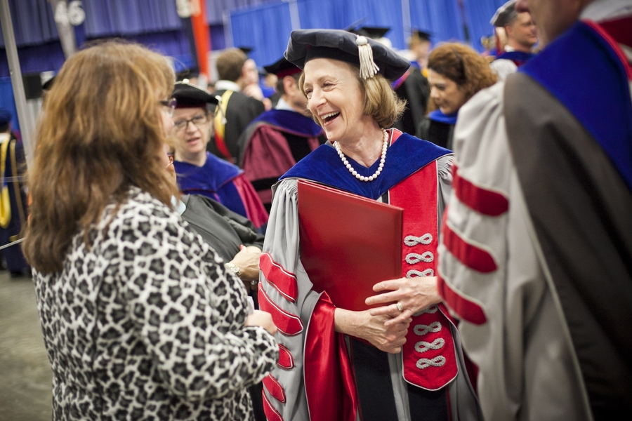 MIT President Susan Hockfield before the ceremony.