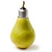 An opaque yellow-green light bulb 