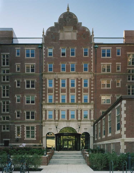 The Amherst Street entrance to Maseeh Hall.