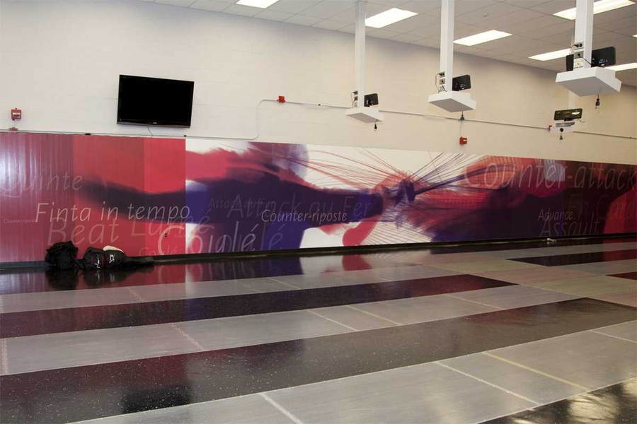 Fencing room mural
