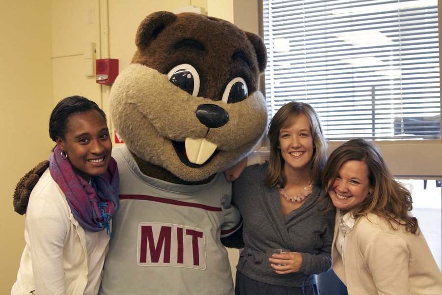 Alana Hamlett, assistant director of the Student Activities Office; Tim the Beaver; Alicia Erwin, assistant director of the Student Activities Office; and Leah Flynn, assistant dean and director for Student Leadership and Engagement Programs; all support the important resources that Residential Life provides.