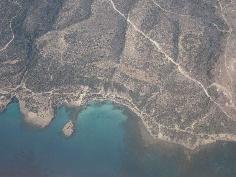 View from a data acquisition flight along the Cyprus coast.