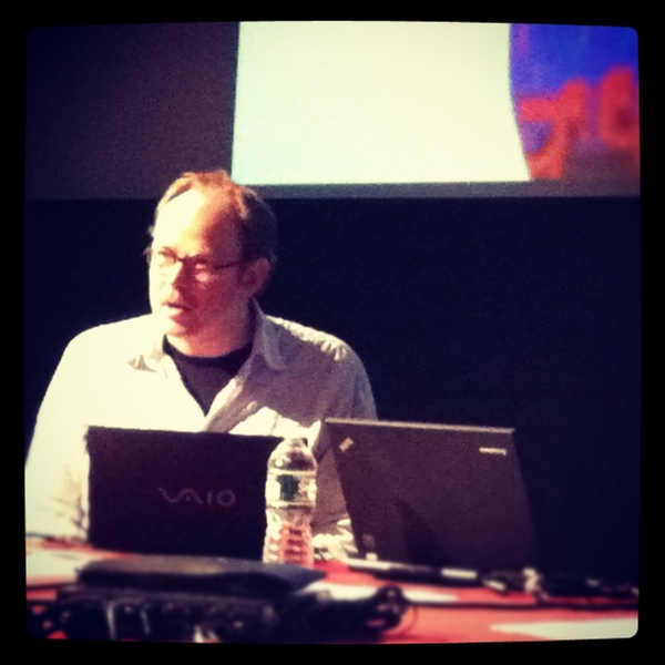 Visiting Artist Ben Houge leads the Sound and Real-Time Systems panel.