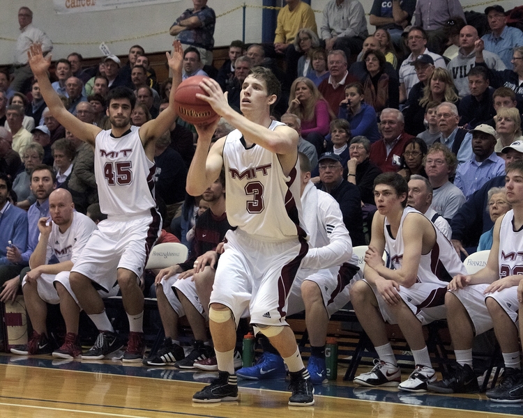 In MIT's first game of the weekend, senior guard Jamie Karraker made 7 of 10 three-pointers to help MIT overcome the College of Staten Island.
